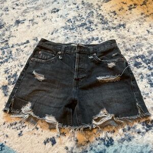 Free People Black denim shorts